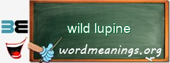 WordMeaning blackboard for wild lupine